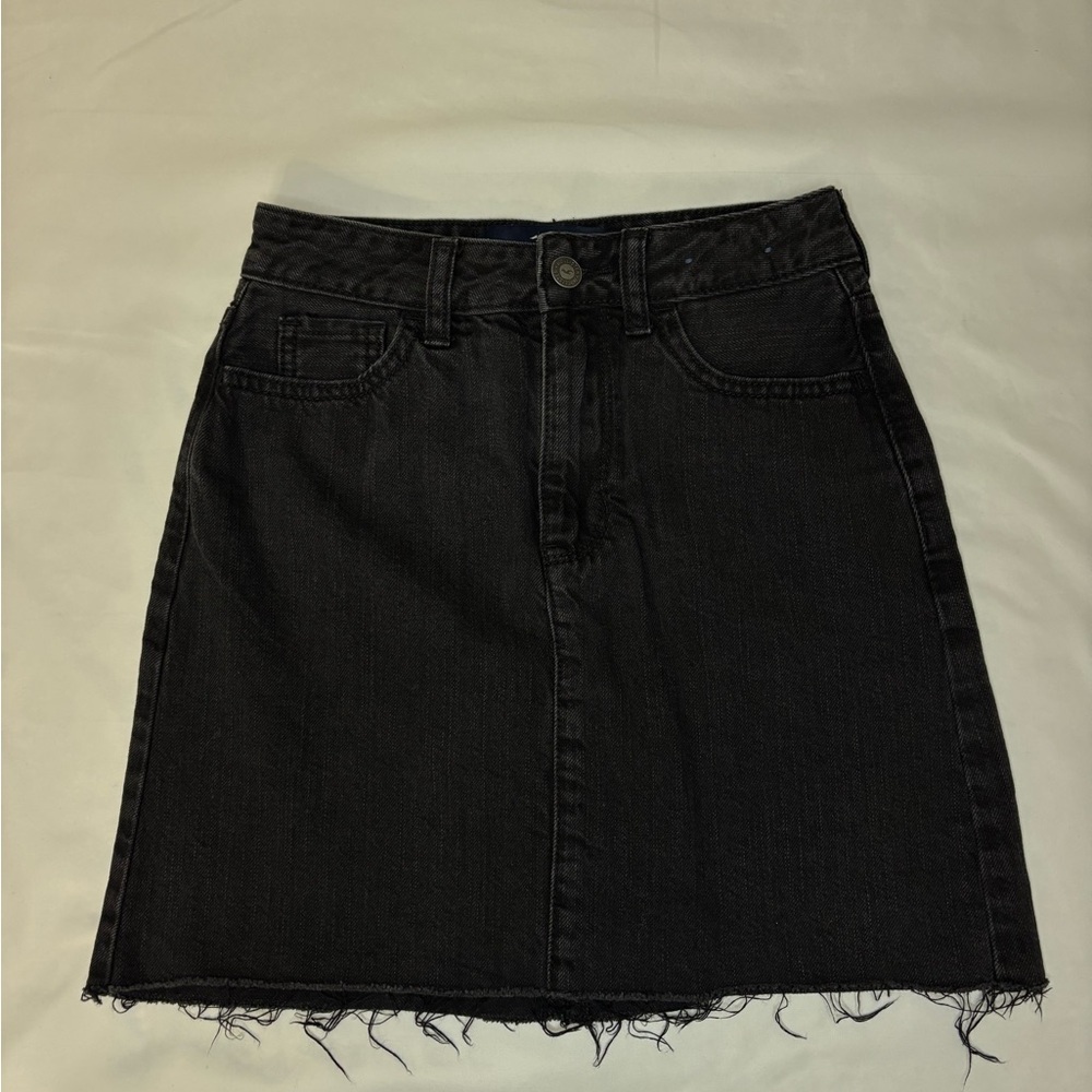 Hollister Black Frayed Hem Mini Skirt